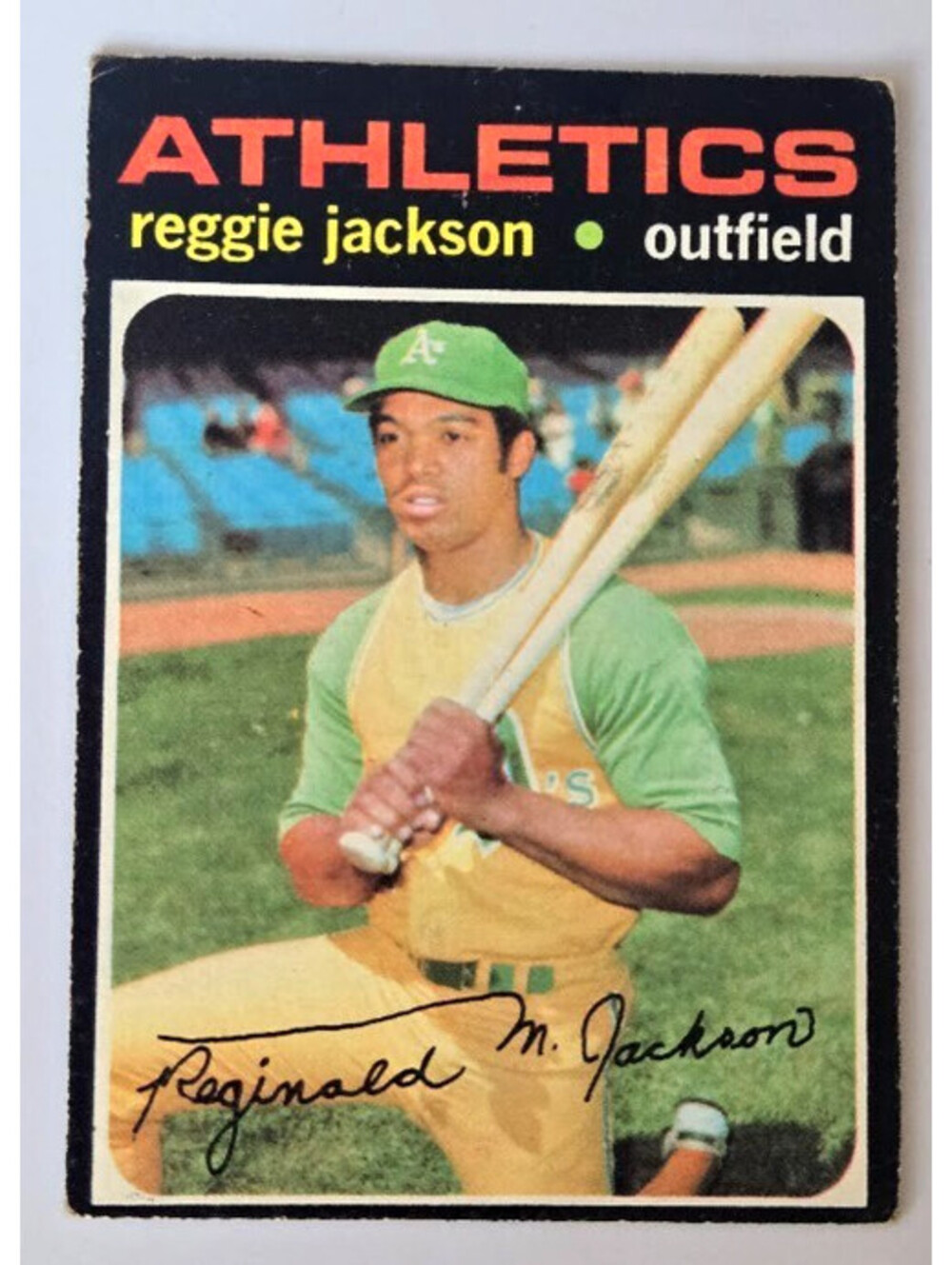 1971 Topps #20 Vintage Reggie Jackson Baseball Card Oakland Athletics Legend